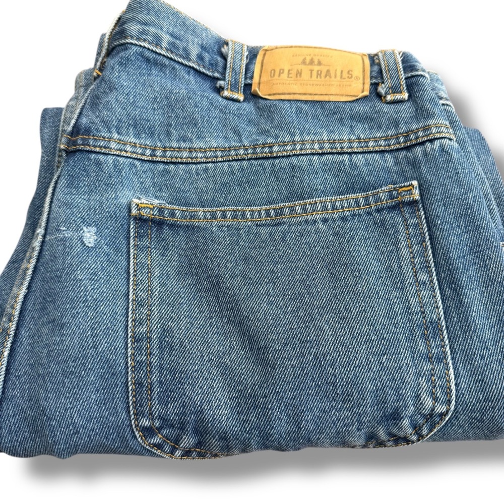 Open Trails Jeans Mens 38x32 (fits 36x25) Denim Relaxed‎ Fit Vintage Distressed